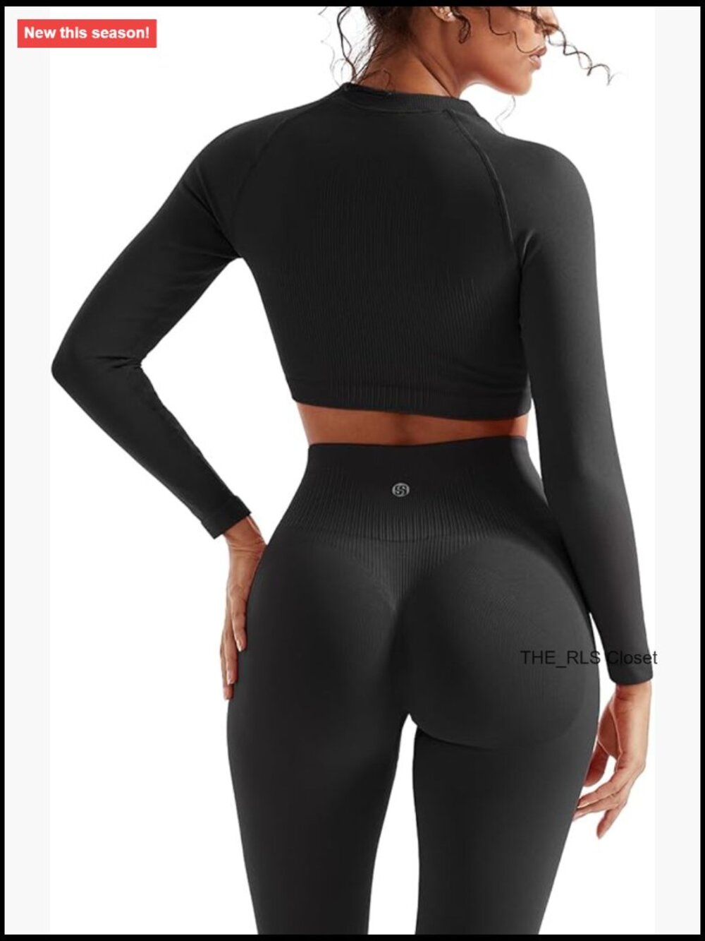 Seamless Ribbed Two Piece Workout Sets With Hidden Scrunch Butt Lifting